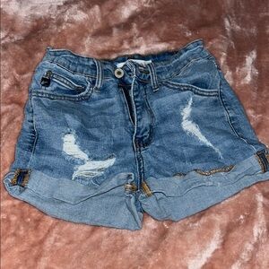 KanCan Blue Distressed Jean Shorts High-Waisted